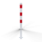 Barrier posts | Steel tube 70 x 70 mm | stationary, for casting in concrete | hot-dip galvanized and white coated withthree red reflecting stripes | without eyelet